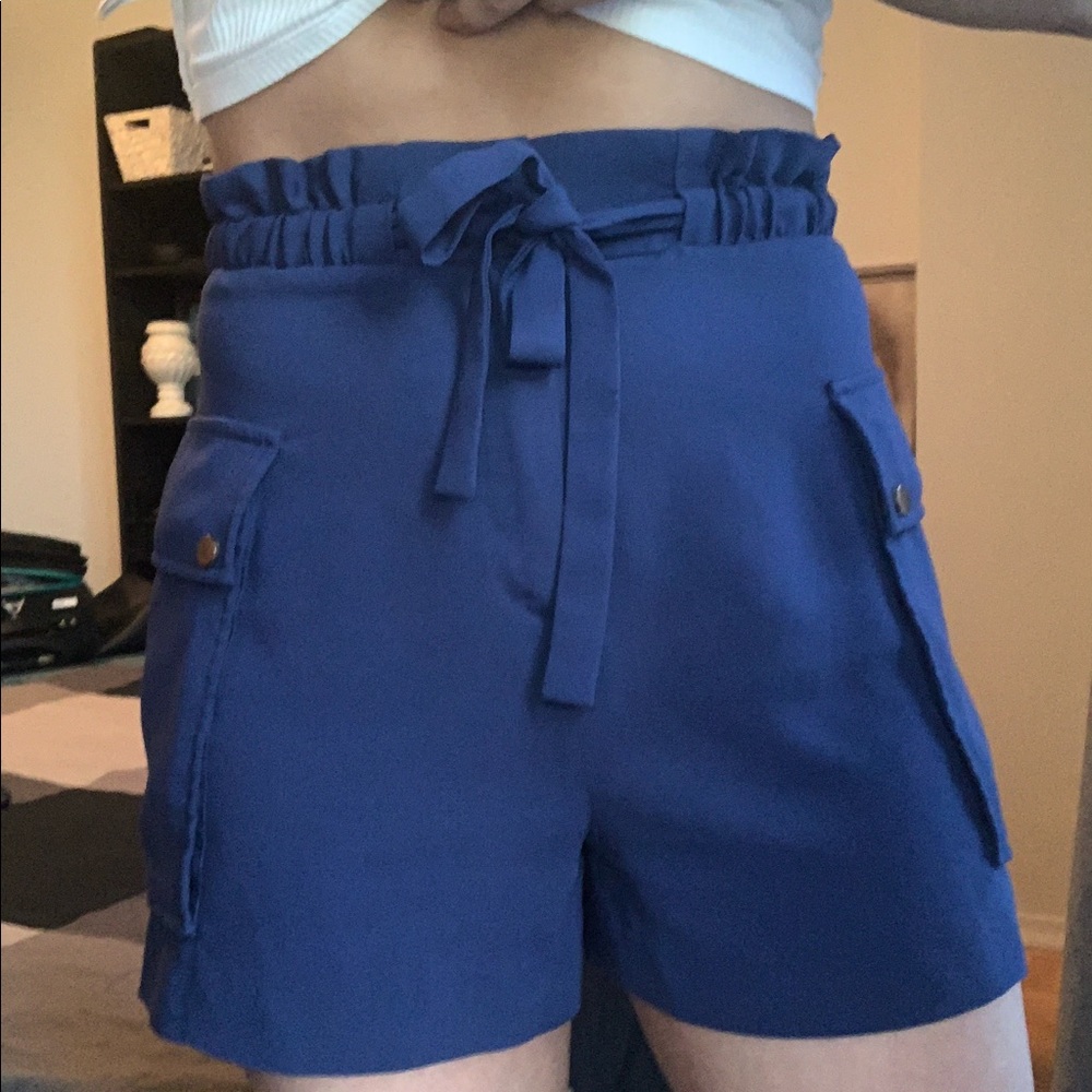 Royal blue high waisted shorts